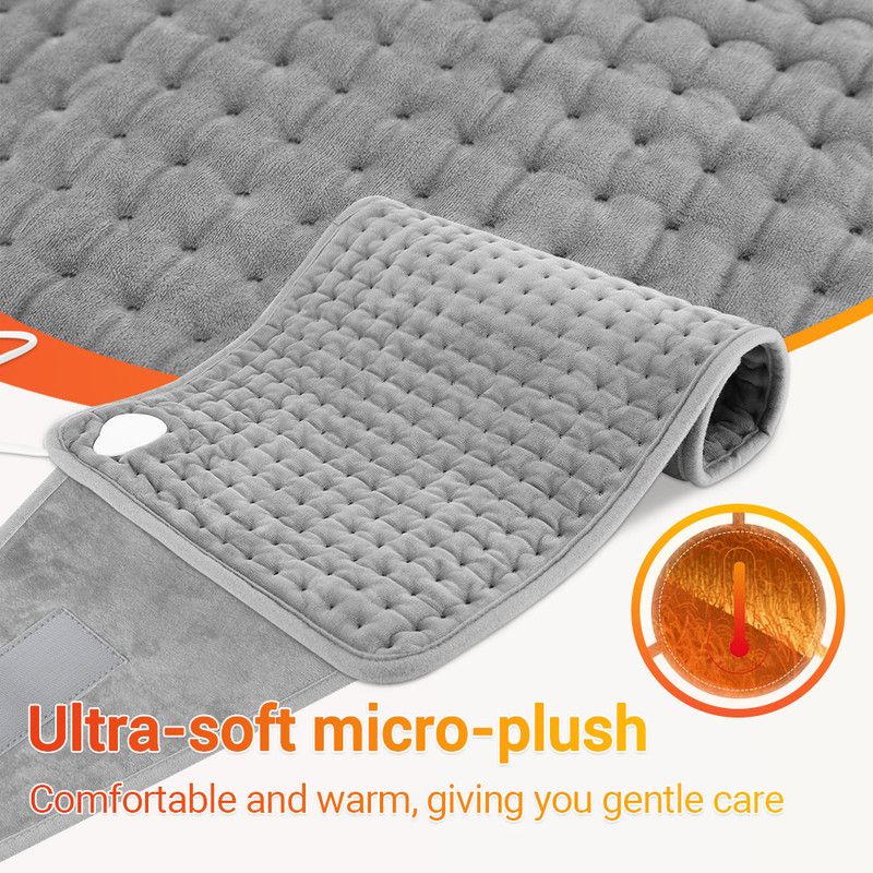 Electric Heating Waist Wrap Belt 9 Heat Levels 4 Timer Auto Off, Soft Plush Thermal Heating Pad for Back Abdomen Shoulder Relief - Image 8