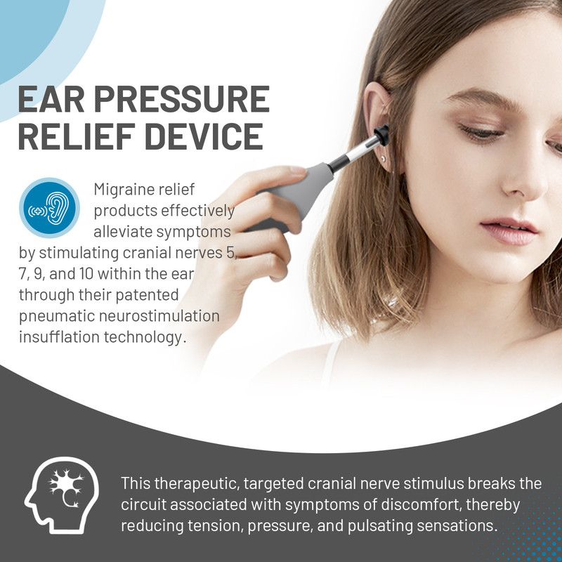 Ear Pressure Relief Tool Handheld Ear Pressure Reducer for Head Tension Discomfort Relief-gray - Image 3