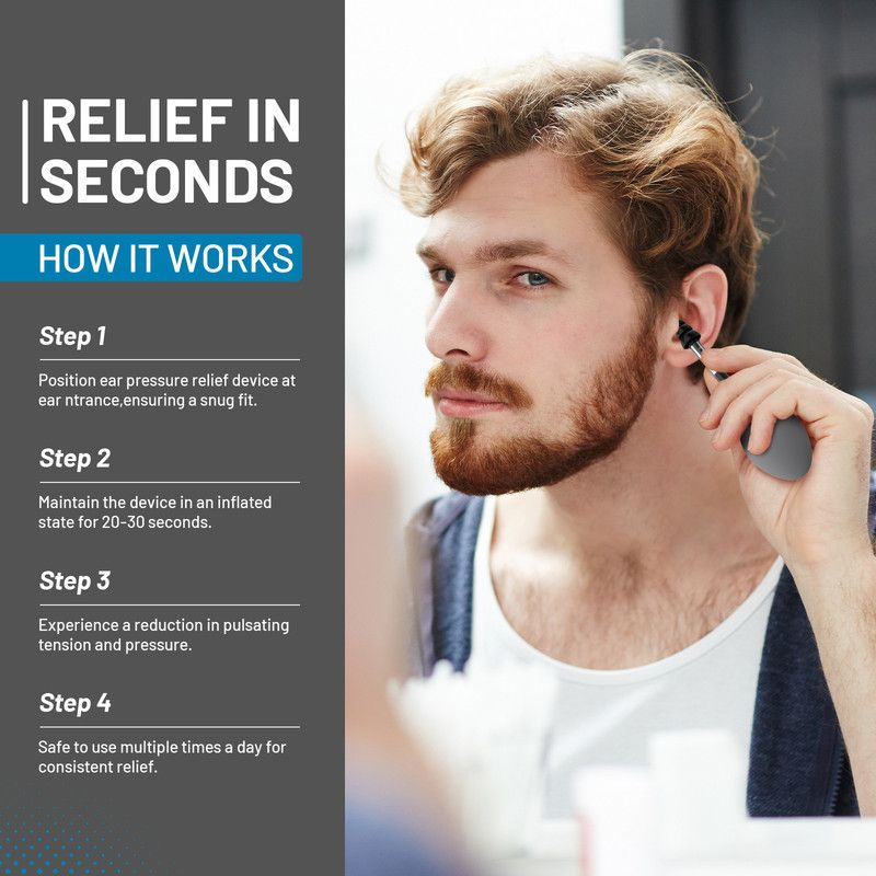Ear Pressure Relief Tool Handheld Ear Pressure Reducer for Head Tension Discomfort Relief-gray - Image 4