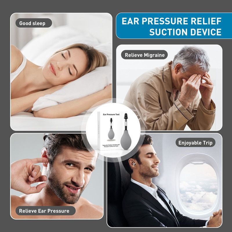 Ear Pressure Relief Tool Handheld Ear Pressure Reducer for Head Tension Discomfort Relief-gray - Image 6