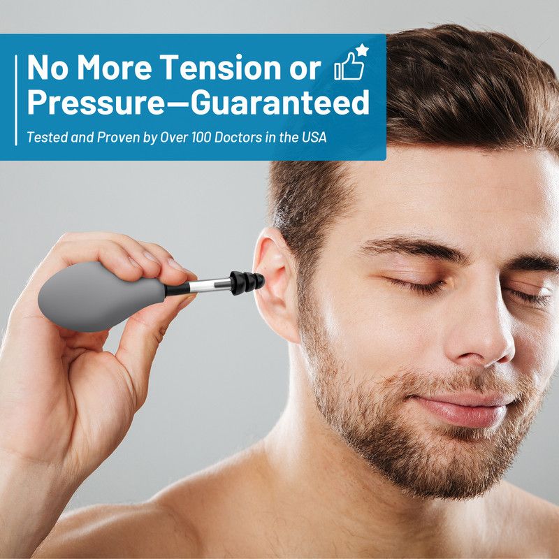 Ear Pressure Relief Tool Handheld Ear Pressure Reducer for Head Tension Discomfort Relief-black - Image 2