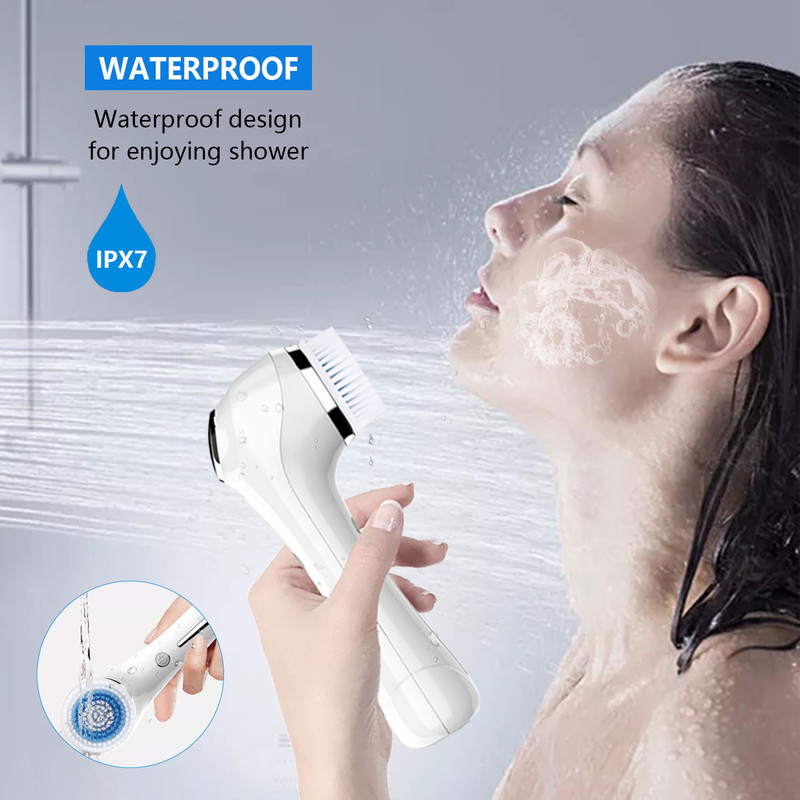 Multifunctional Electric Facial Cleanser - 6-in-1 Electric Facial Cleanser - Home Beauty Device - IPX7 Waterproof - 5 Brush Heads - Hot Compress Facial Cleanser - Image 2