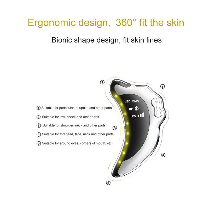 <p>EMS Microcurrent Facial Device with RF Radio Frequency, 5 Light Therapy, Thermal Heating & Ionic Vibration Massage, Electric Gua Sha for Face, Chin, Arm & Leg, Anti-Aging Skin Tightening & Body Sculpting Tool, Quiet Skincare Massager</p> - Image 3