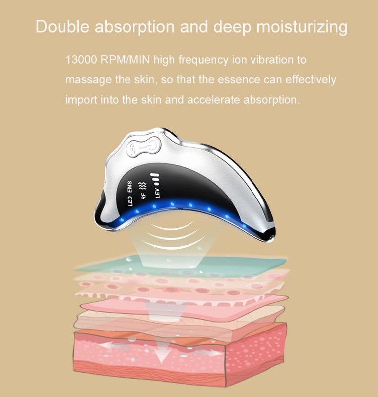 <p>EMS Microcurrent Facial Device with RF Radio Frequency, 5 Light Therapy, Thermal Heating & Ionic Vibration Massage, Electric Gua Sha for Face, Chin, Arm & Leg, Anti-Aging Skin Tightening & Body Sculpting Tool, Quiet Skincare Massager</p> - Image 5