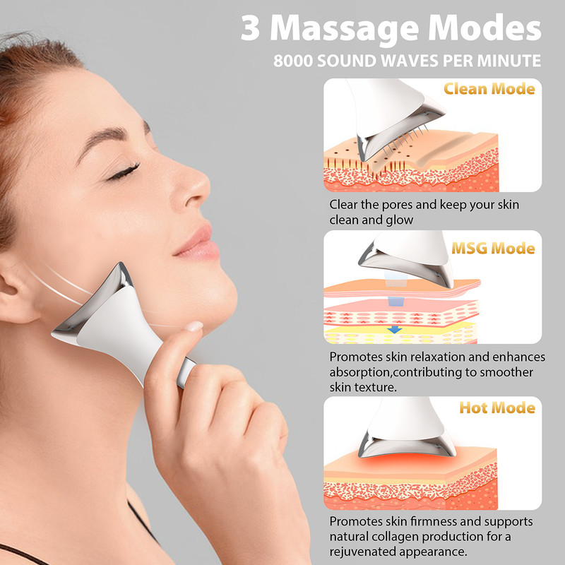 Multi-Function 7-Color Light Constant-Temperature EMS Neck Massager - Neck Lifting and Firming Massager - Facial Infusion Beauty Device - IPX6 Waterproof Electric Neck Massager - 5-in-1 Device Combining Skin Warming, EMS, Infusion, Massage, and Color Ligh - Image 2