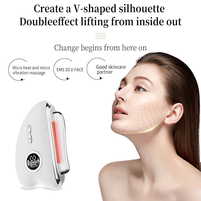 3-Speed Adjustable Smart Gua Sha Device - Photon Skin Rejuvenation Beauty Tool - EMS Microcurrent Lifting - Facial Massage Beauty Device - Constant-Temperature Gua Sha Beauty Device - Smart Digital Electric Gua Sha Board - Home Facial Care Tool - White - Image 3