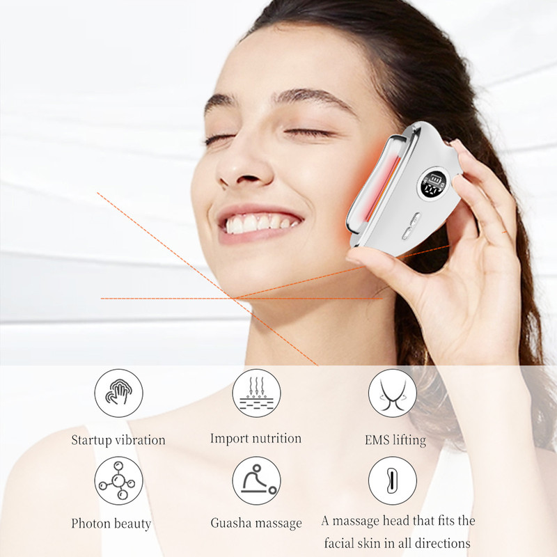 3-Speed Adjustable Smart Gua Sha Device - Photon Skin Rejuvenation Beauty Tool - EMS Microcurrent Lifting - Facial Massage Beauty Device - Constant-Temperature Gua Sha Beauty Device - Smart Digital Electric Gua Sha Board - Home Facial Care Tool - White - Image 6