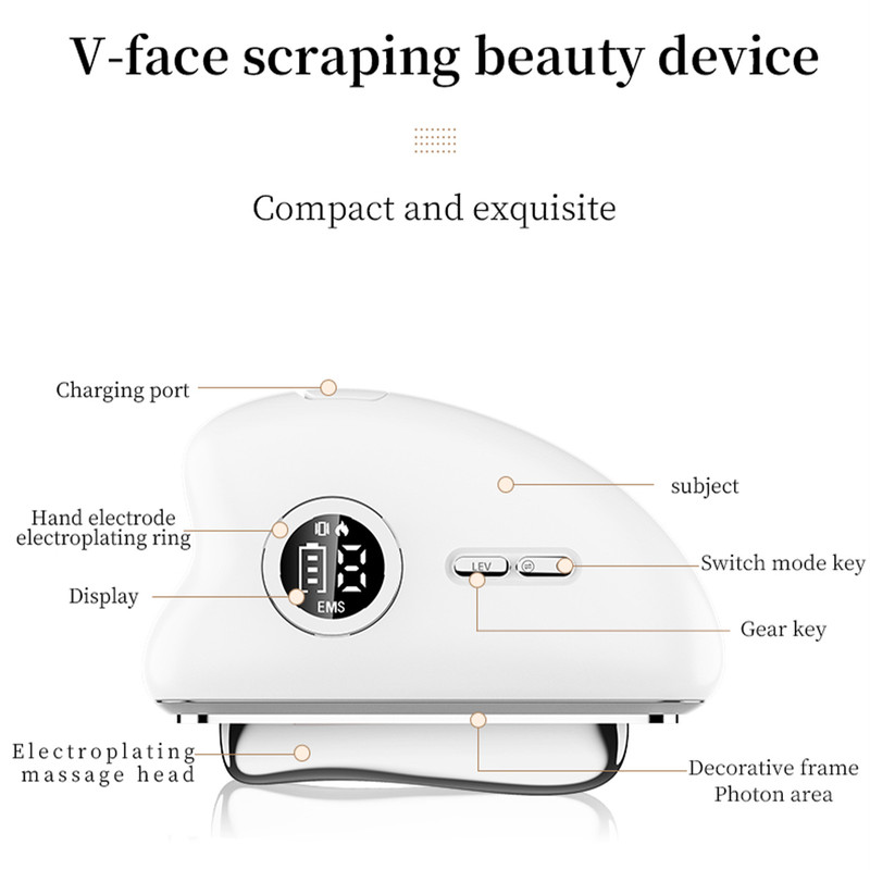 3-Speed Adjustable Smart Gua Sha Device - Photon Skin Rejuvenation Beauty Tool - EMS Microcurrent Lifting - Facial Massage Beauty Device - Constant-Temperature Gua Sha Beauty Device - Smart Digital Electric Gua Sha Board - Home Facial Care Tool - White - Image 7