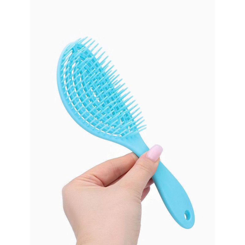 1PC Elliptical Hollow Detangling Brush – Anti-Pull, Hair-Friendly, Wide-Tooth Comb – Fluffing Tool for Long Hair & Curly Hair – Portable Comb with Hanging Hole - Image 1