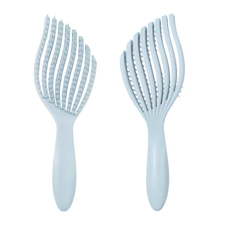 1PC Mermaid Fish Bone Brush – Wet & Dry Detangling Brush – High-Elasticity Wide-Tooth Comb, Tangle-Free – Volumizing Styling Brush for Women with Long or Curly Hair,Blue. - Image 1