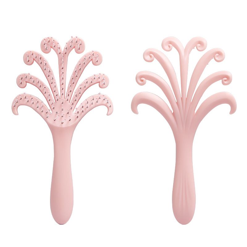 1PC Octopus Scalp Massage Brush – Multi-Functional Detangling Brush – Wet & Dry Use, Tangle-Free – Home Hair Care Brush for Women with Long or Curly Hair,pink. - Image 1