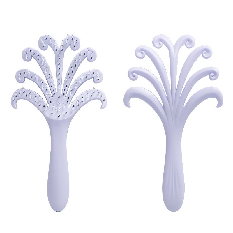 1PC Octopus Scalp Massage Brush – Multi-Functional Detangling Brush – Wet & Dry Use, Tangle-Free – Home Hair Care Brush for Women with Long or Curly Hair,purple. - Image 1