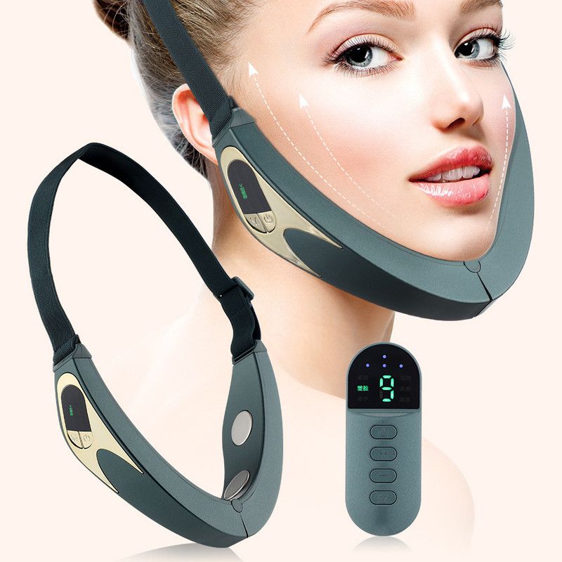 Red & Blue LED Light Therapy Beauty Device with Microcurrent EMS, Constant Temperature Magnetic Heat, and V-Shaped Face Lifting - Image 1