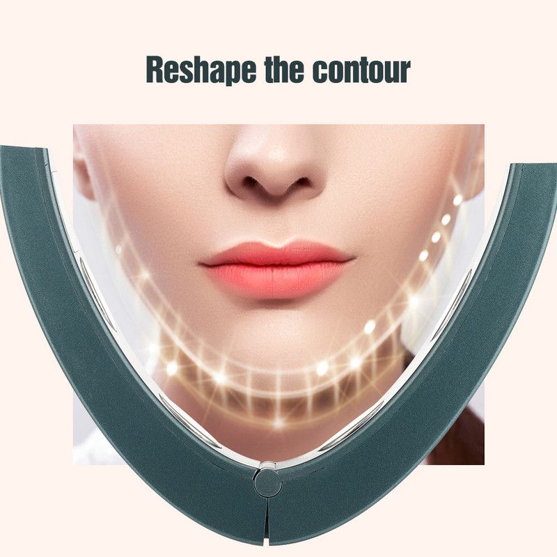 Red & Blue LED Light Therapy Beauty Device with Microcurrent EMS, Constant Temperature Magnetic Heat, and V-Shaped Face Lifting - Image 2