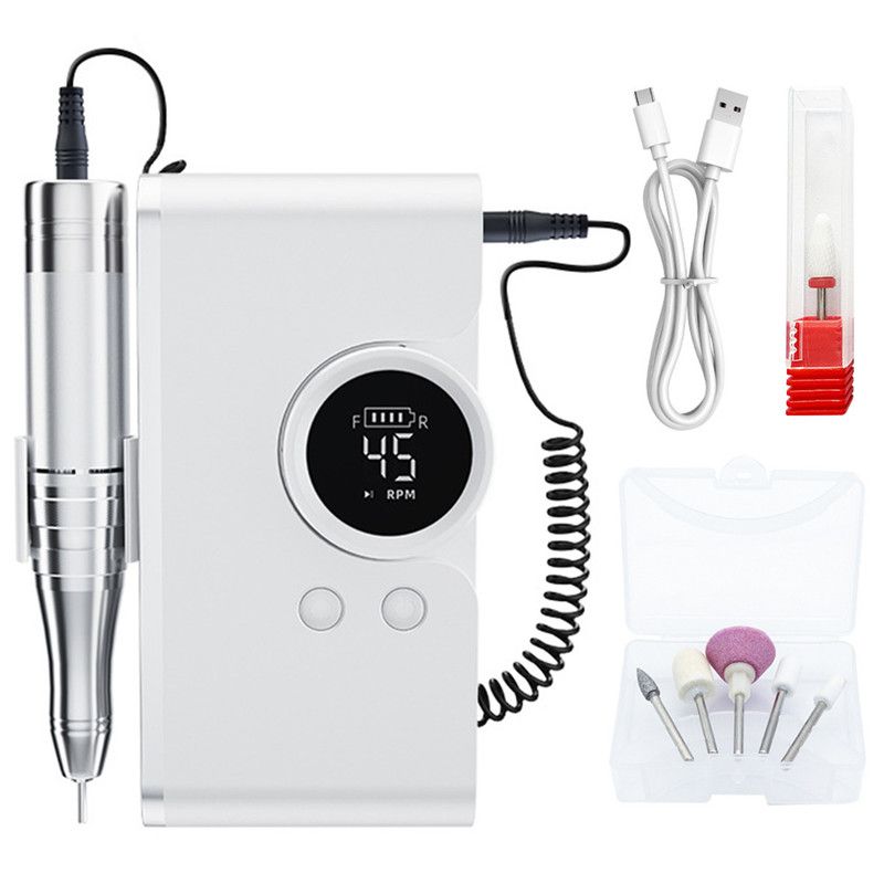 Portable Nail Drill Machine – 45,000 RPM Electric Nail File & Buffer for Acrylic Gel Nails - Image 1