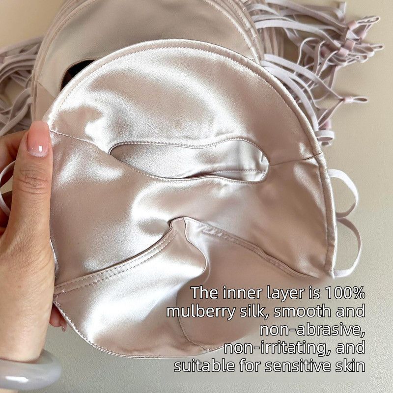 Mulberry Silk Sun Protection Face Mask – UV Blocking Breathable Dust Mask for Outdoor Cycling (Short Style, Gray) - Image 5