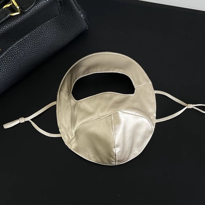 Mulberry Silk Sun Protection Face Mask – UV Blocking Breathable Dust Mask for Outdoor Cycling (Short Style, Gold) - Image 1