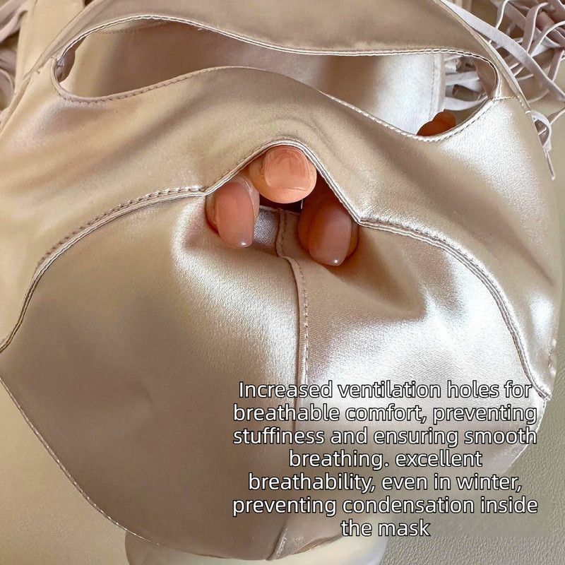 Mulberry Silk Sun Protection Face Mask – UV Blocking Breathable Dust Mask for Outdoor Cycling (Short Style, Gold) - Image 4