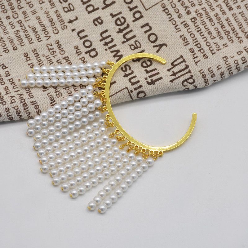 Trendy Pearl Tassel Bracelet – Multi-Layer Chunky Beaded Stretch Wristband for Women, Stylish Glamour Jewelry Gift - Image 2