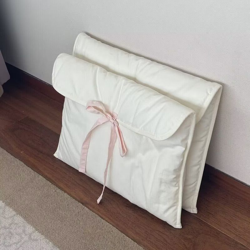 1PC Ballet Pink Bow Quilted Laptop & Tablet Sleeve – Fits 13–14 inch – White - Image 2