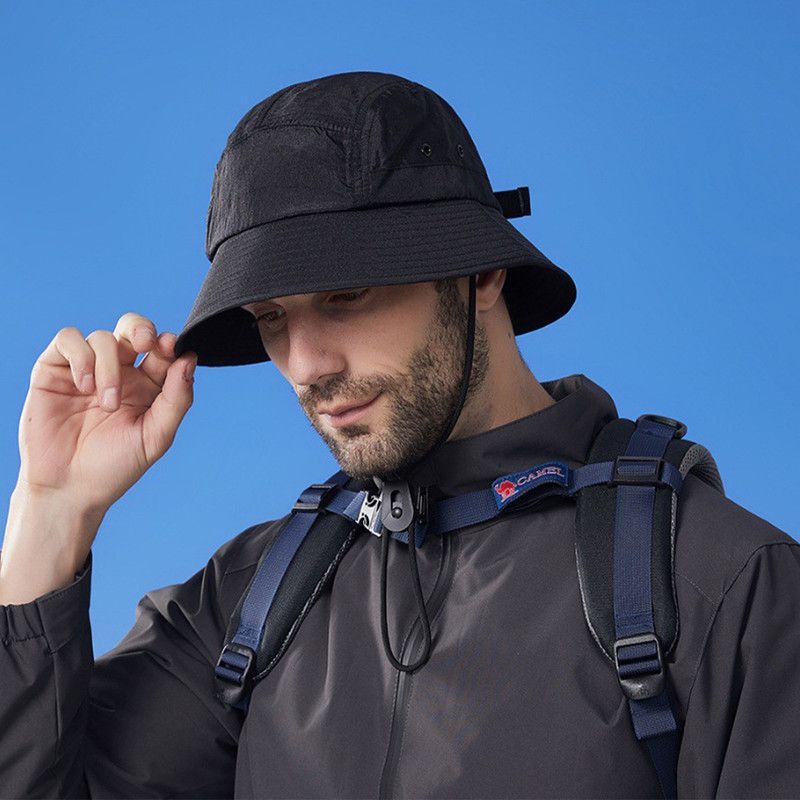 Unisex Quick-Dry Waterproof Bucket Hat – Outdoor Sun Protection Visor Hat – Black - Image 2