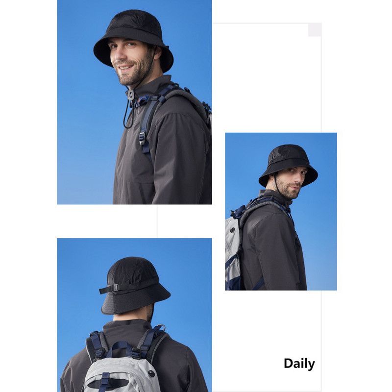Unisex Quick-Dry Waterproof Bucket Hat – Outdoor Sun Protection Visor Hat – Black - Image 3