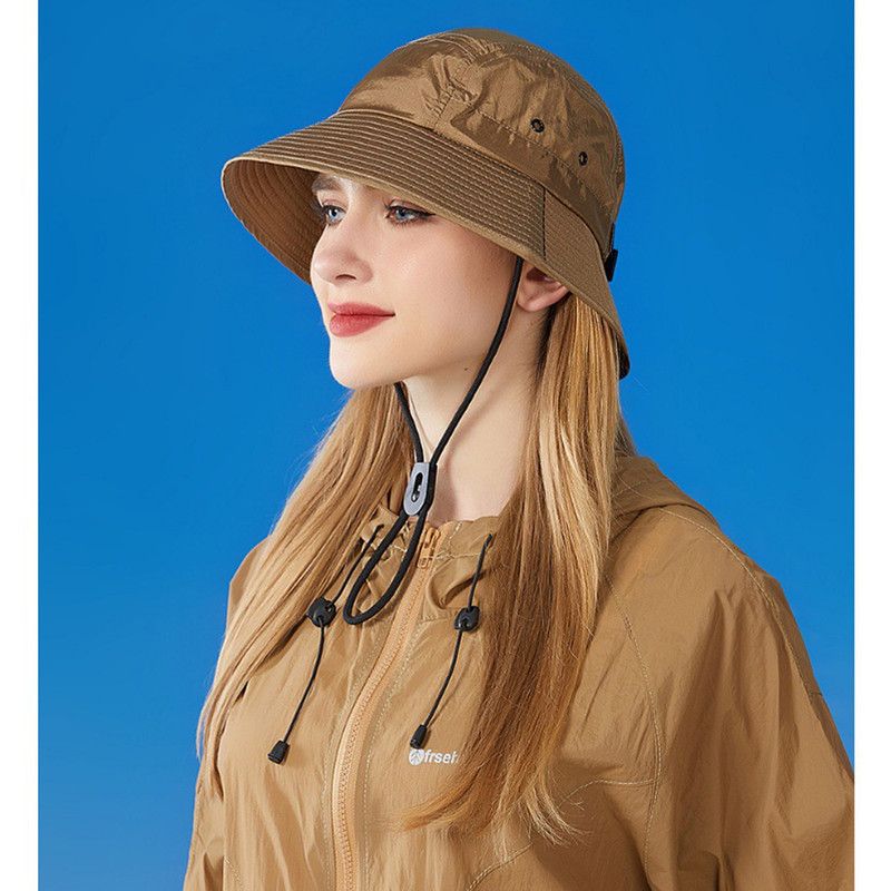 Unisex Quick-Dry Waterproof Bucket Hat – Outdoor Sun Protection Visor Hat – Khaki - Image 3