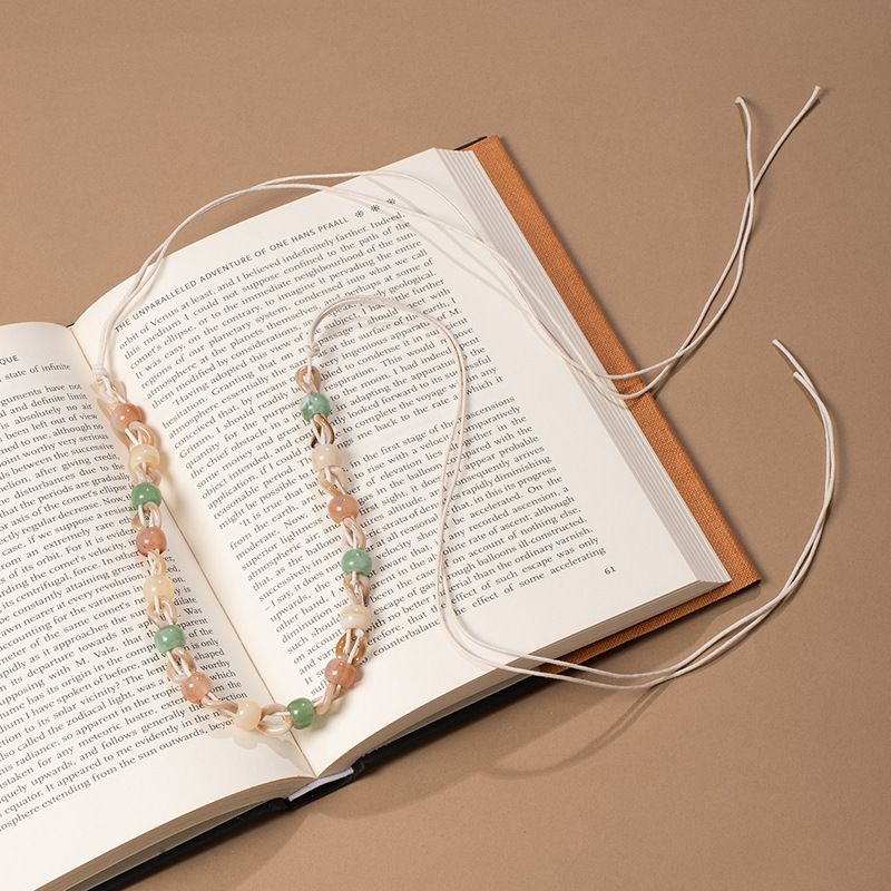 Pastel Multicolour Jade Bead Thin Drawstring Waist Belt Adjustable Fringe Minimal Boho Macrame Sash - Image 1