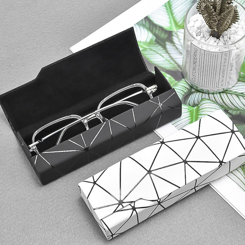 Premium Eyeglass Case - Retro Japanese Style - Sunglass Storage - Fashionable Geometric Pattern - Stylish Eyeglass Case - Durable and Shock-Resistant - Unisex - White - Image 2