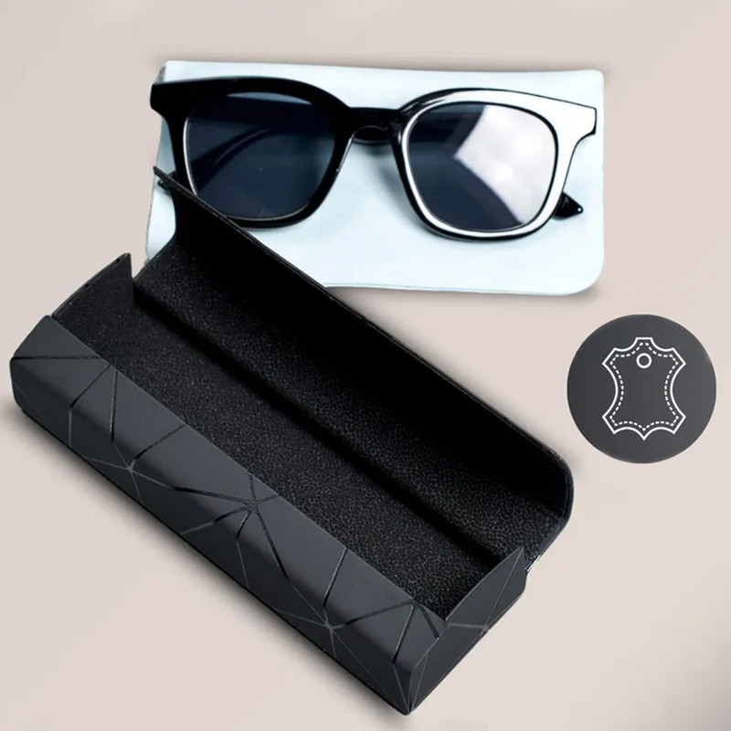Premium Eyeglass Case - Retro Japanese Style - Sunglass Storage - Fashionable Geometric Pattern - Stylish Eyeglass Case - Durable and Shock-Resistant - Unisex - Black - Image 5