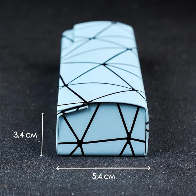 Premium Eyeglass Case - Retro Japanese Style - Sunglass Storage - Fashionable Geometric Pattern - Stylish Eyeglass Case - Durable and Shock-Resistant - Unisex - Blue - Image 2