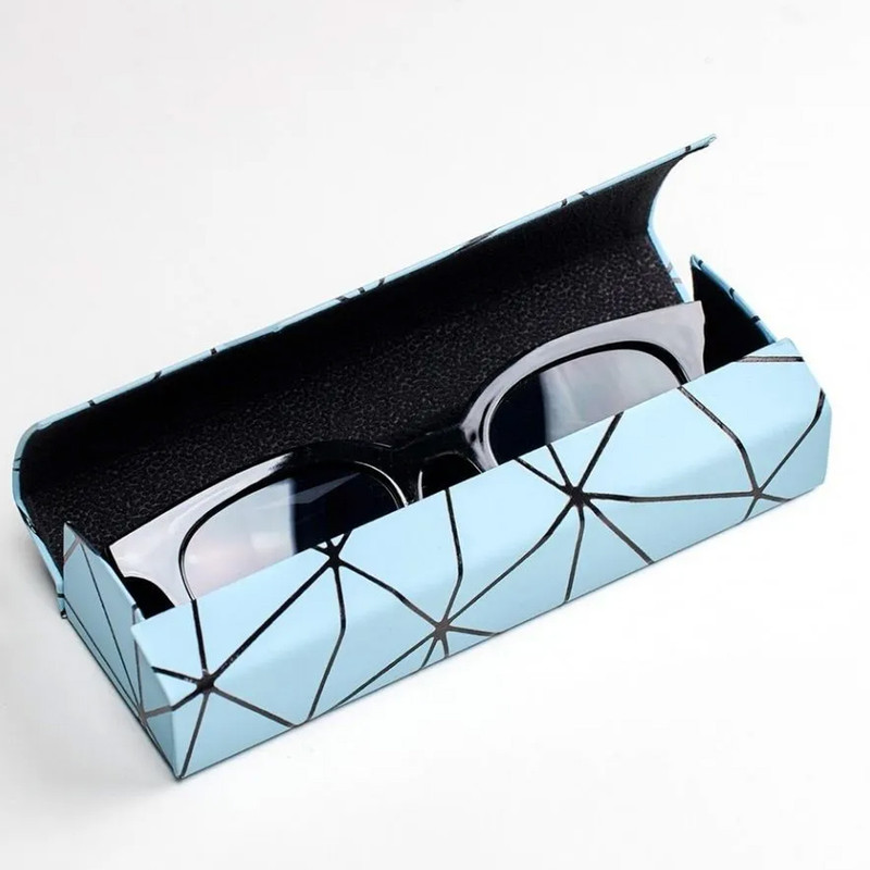 Premium Eyeglass Case - Retro Japanese Style - Sunglass Storage - Fashionable Geometric Pattern - Stylish Eyeglass Case - Durable and Shock-Resistant - Unisex - Blue - Image 6