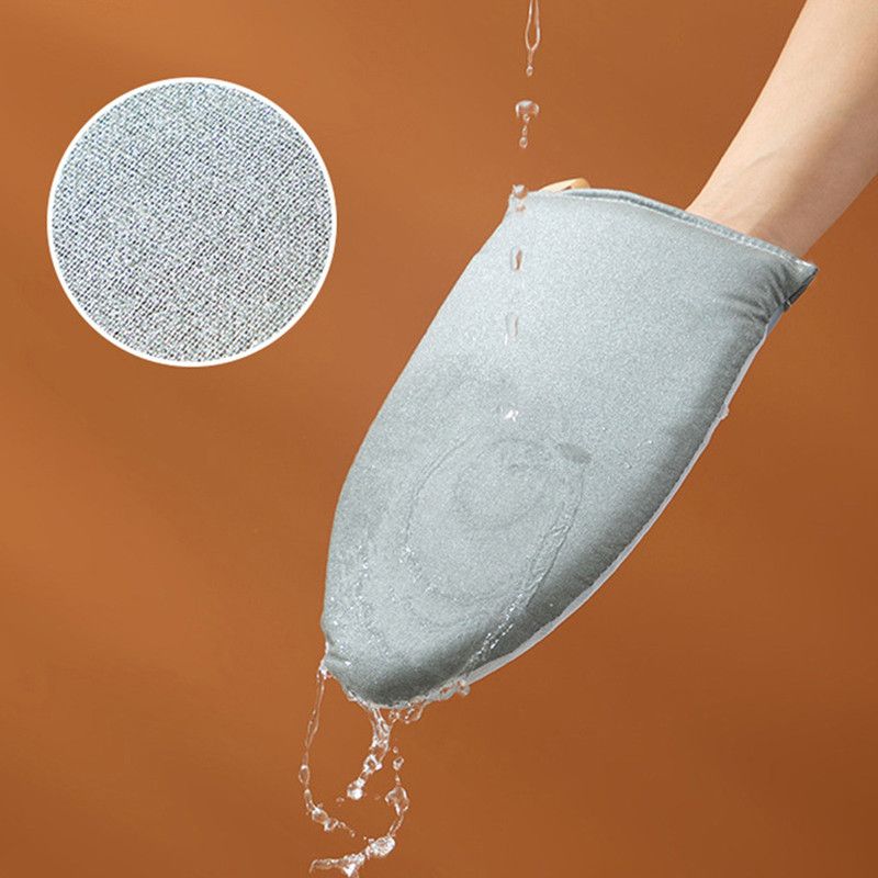 1 piece - Handheld ironing pad - Heat-resistant ironing mat - Portable ironing aid - Ironing tool - Steam glove with finger loops - Mini ironing board - Ironing board - Ironing pad - 24 x 15 cm - Gray - Image 4