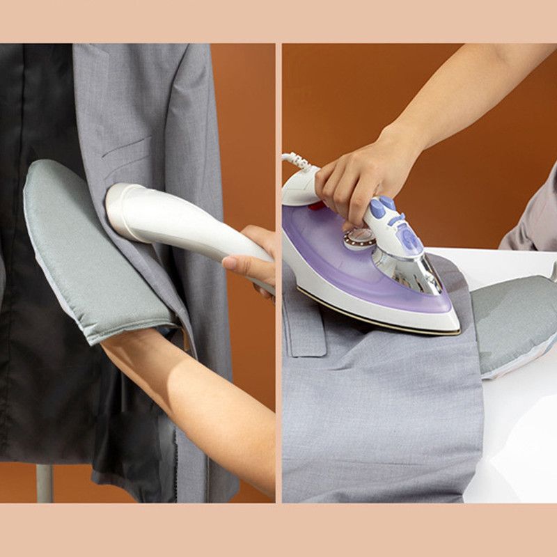 1 piece - Handheld ironing pad - Heat-resistant ironing mat - Portable ironing aid - Ironing tool - Steam glove with finger loops - Mini ironing board - Ironing board - Ironing pad - 24 x 15 cm - Gray - Image 5