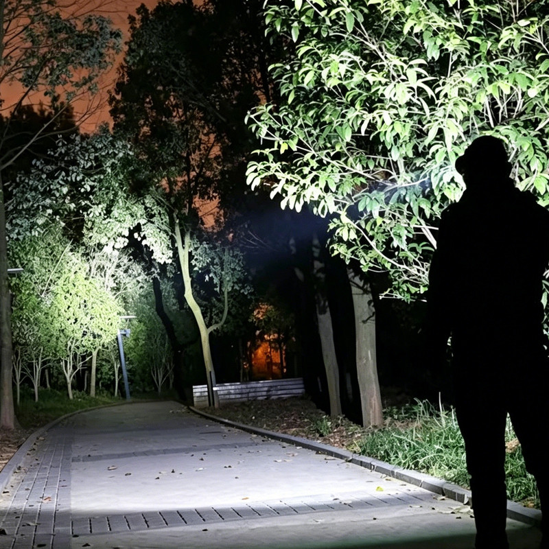 Outdoor Multi-Function LED Headlamp - 4-Level Dimmable Waterproof Headlamp - Head-Mounted Headlamp - Spotlight - Ideal for Night Fishing, Hiking, Camping, and Work - High-Power Flashlight - Silver - Image 8
