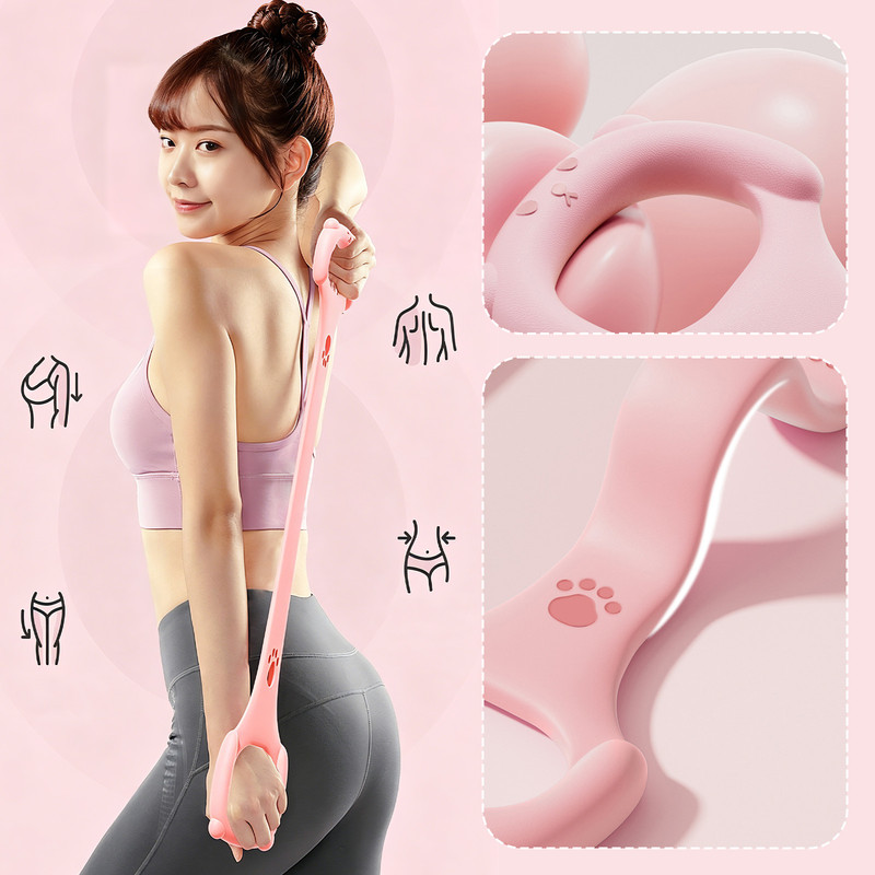 Resistance Band - 40 lbs - High-Elasticity, Break-Resistant - Home-Use Shoulder and Back Workout Tool - One-Piece Construction - Yoga Stretch Band - Back Training Tool - Back Shaping - Portable Fitness Equipment - Pink - 1 Piece - Image 3
