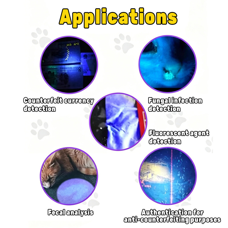 365nm UV Detection Light - Home Use Fluorescent Currency Authentication and Counterfeit Detection - Portable Stainless Steel - Multi-Function UV Detection Light (Batteries Included) - Image 3