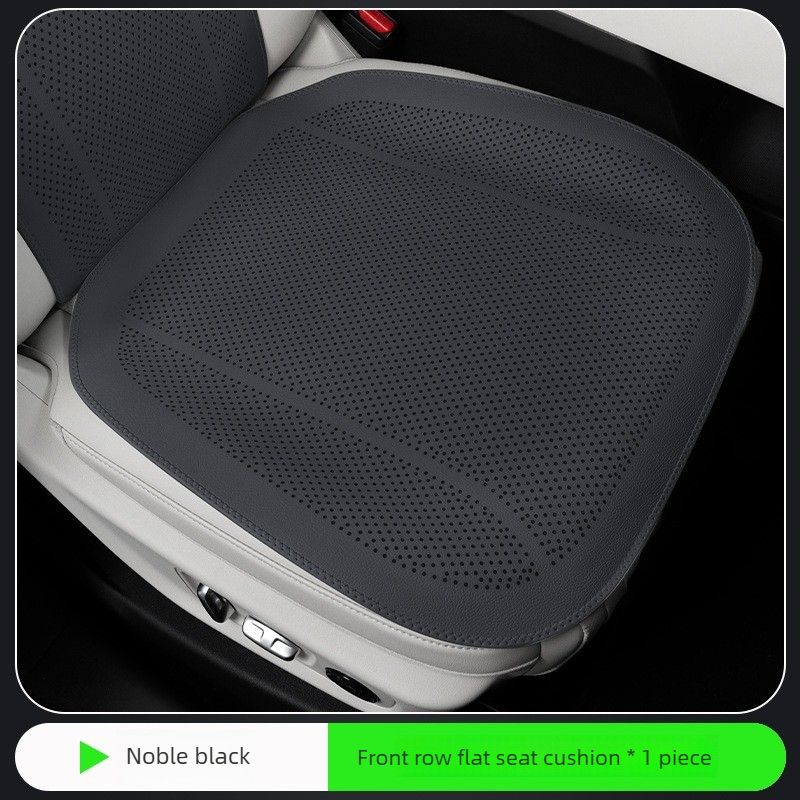 Car Seat Cushion Breathable Perforated Seat Pad, Non Slip Auto Front Seat Cover Mat for Driving Office Chair-Black - Image 1