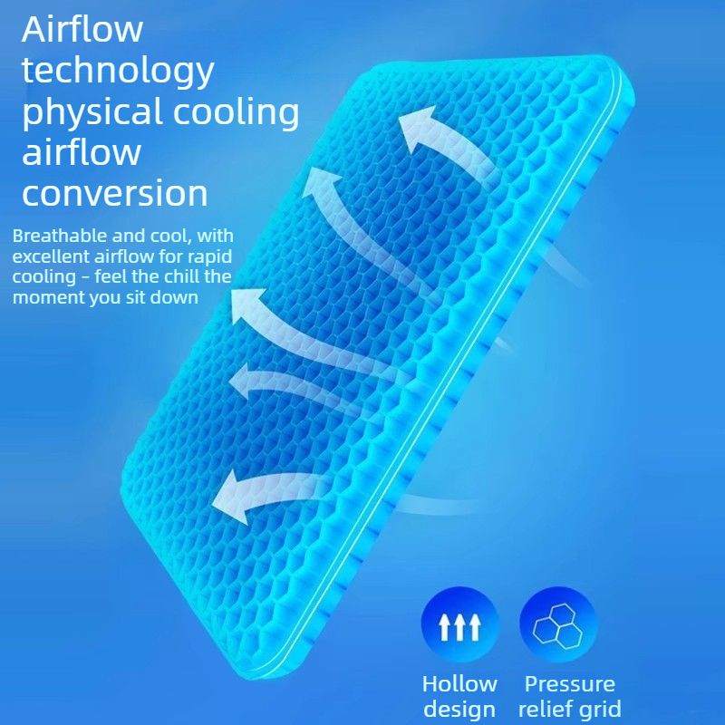 Honeycomb Gel Seat Cushion Breathable Pressure Relief Cooling Pad, Orthopedic Support Seat Mat for Car Office Chair Long Sitting - Image 3