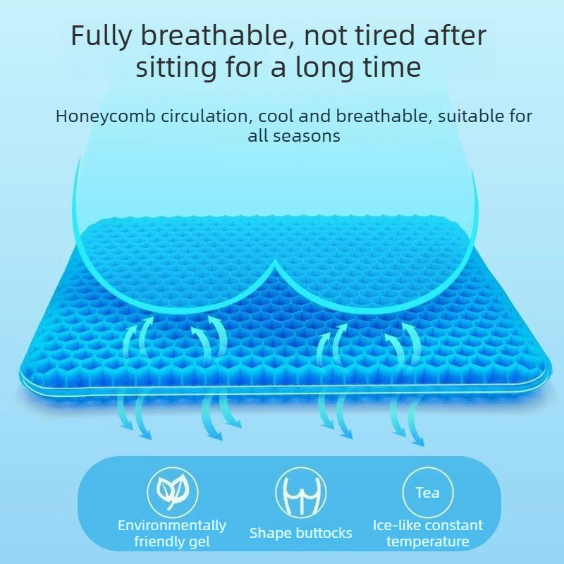 Honeycomb Gel Seat Cushion Breathable Pressure Relief Cooling Pad, Orthopedic Support Seat Mat for Car Office Chair Long Sitting - Image 4