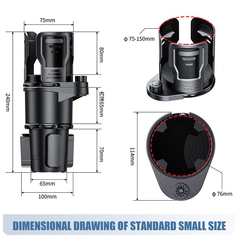 Adjustable Car Cup Holder Expander Small Size Multifunctional Vehicle Drink Bottle Holder Organizer For Car Console - Image 1