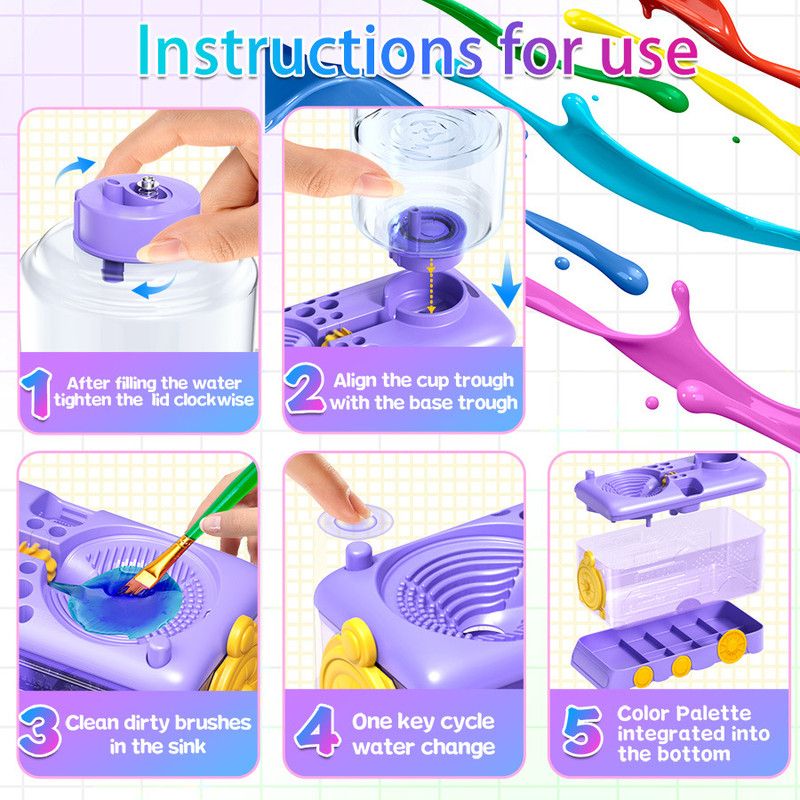 Automatic Water Change Brush Cleaner Cup - Image 3