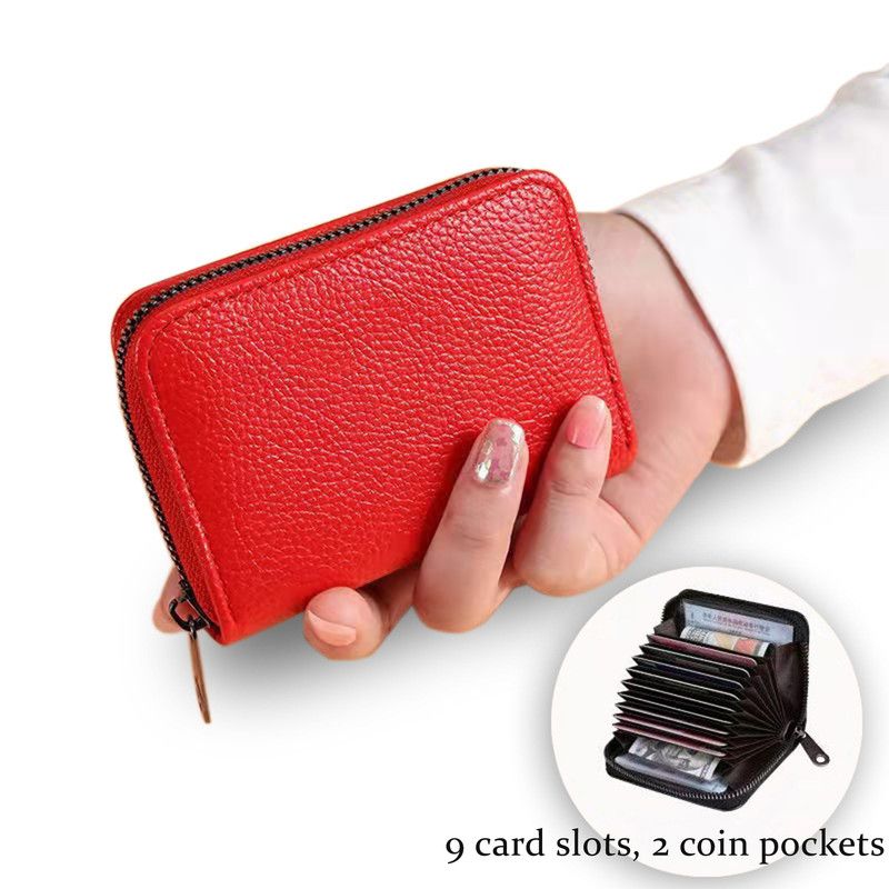 Men's Card Holder, Business Card Holder, Card Sleeve, Credit Card Holder，Red - Image 1