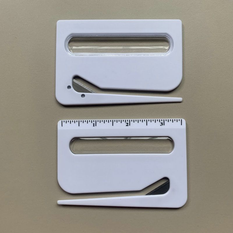 Portable Letter Opener Card Size Envelope Slitter with Ruler Lightweight Mail Opening Cutter for Office Home-White - Image 1