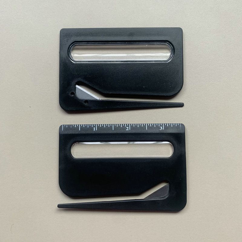 Portable Letter Opener Card Size Envelope Slitter with Ruler Lightweight Mail Opening Cutter for Office Home-Black - Image 1