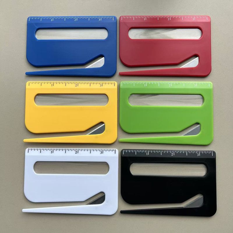 Portable Letter Opener Card Size Envelope Slitter with Ruler Lightweight Mail Opening Cutter for Office Home-Black - Image 2