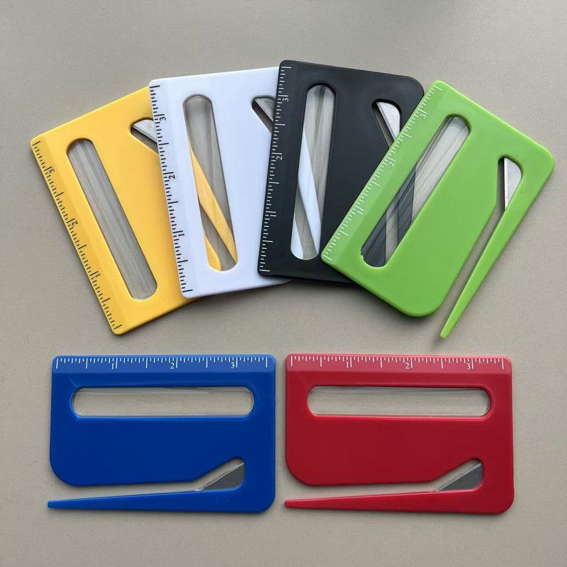 Portable Letter Opener Card Size Envelope Slitter with Ruler Lightweight Mail Opening Cutter for Office Home-Red - Image 2