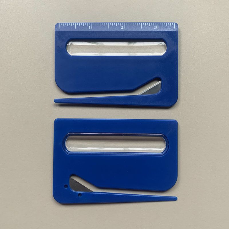Portable Letter Opener Card Size Envelope Slitter with Ruler Lightweight Mail Opening Cutter for Office Home-Blue - Image 1
