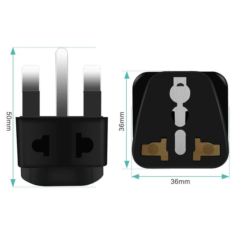 US to UK Power Plug Adapter, UROPHYLLA Type G Outlet Travel Power Adapter Plug for UK, Ireland, London, Hong Kong, Scotland, England, Dublin, Singapore - 3 Pack & Grounded 2 in 1 [Black] - Image 6