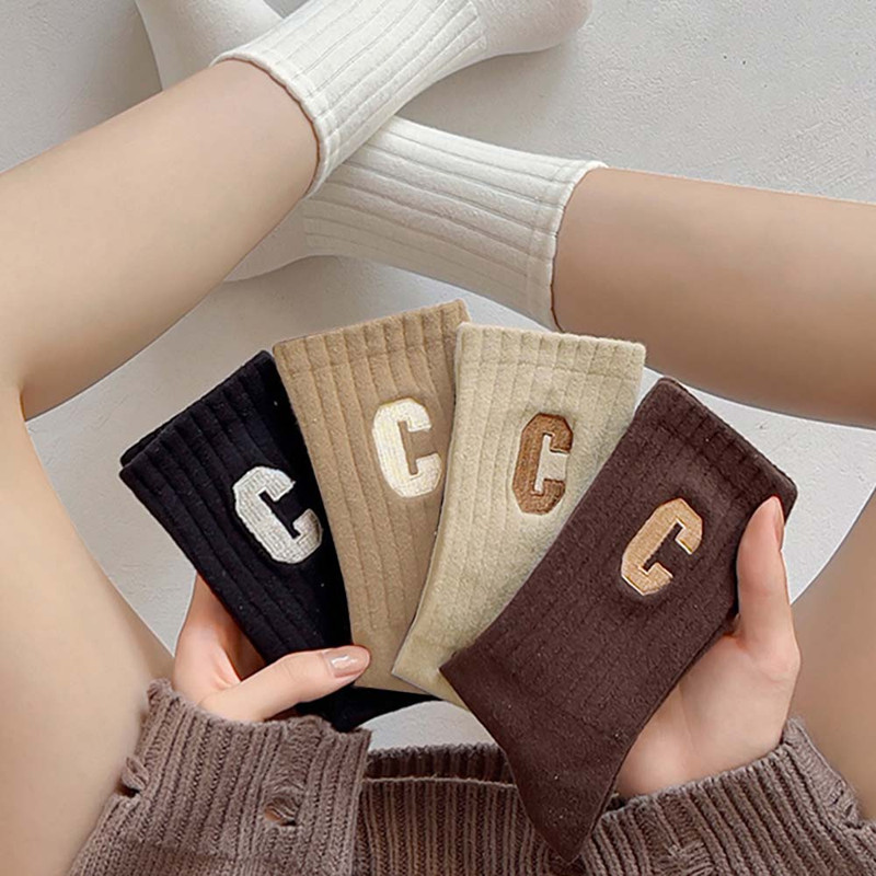 Socks - 5 Pairs of Women's Socks - Women's Athletic Socks - Soft - Breathable - Casual Socks - Fashionable Instagram-Style - All-Season - One-Size-Fits-All Women's Socks - Simple Letter Print - Women's Ankle Socks - Image 5